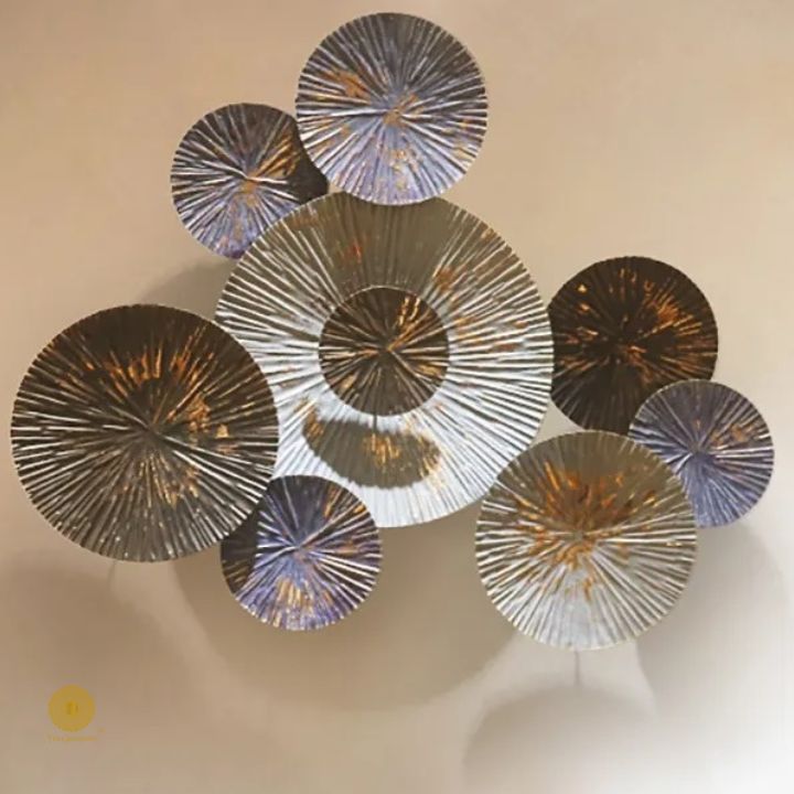 Gold Foil Lotus Leaf Metallic Wall Art (45x34 Inches) - The Gharnish - A Unit of Satkala Creations