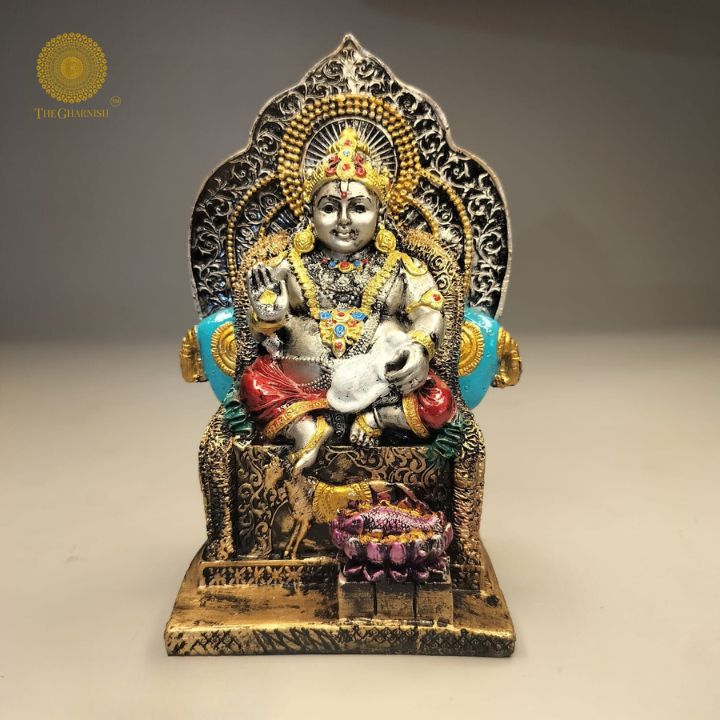 Lord Kuber Statue for Wealth and Harmony | Kuber Resin Murti for Home - The Gharnish - A Unit of Satkala Creations