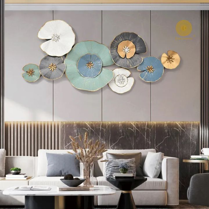 8 Metallic Flower Wall Art (48x24 Inches) - The Gharnish - A Unit of Satkala Creations