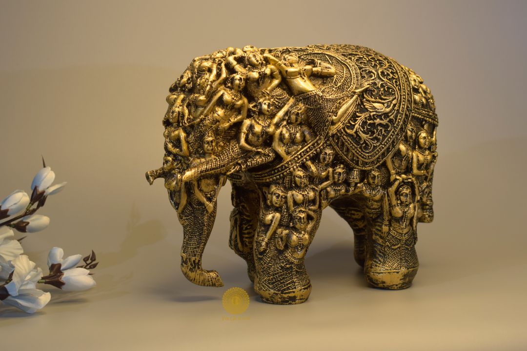 Elegant Elora Crafted Elephant Table Accent - The Gharnish - A Unit of Satkala Creations