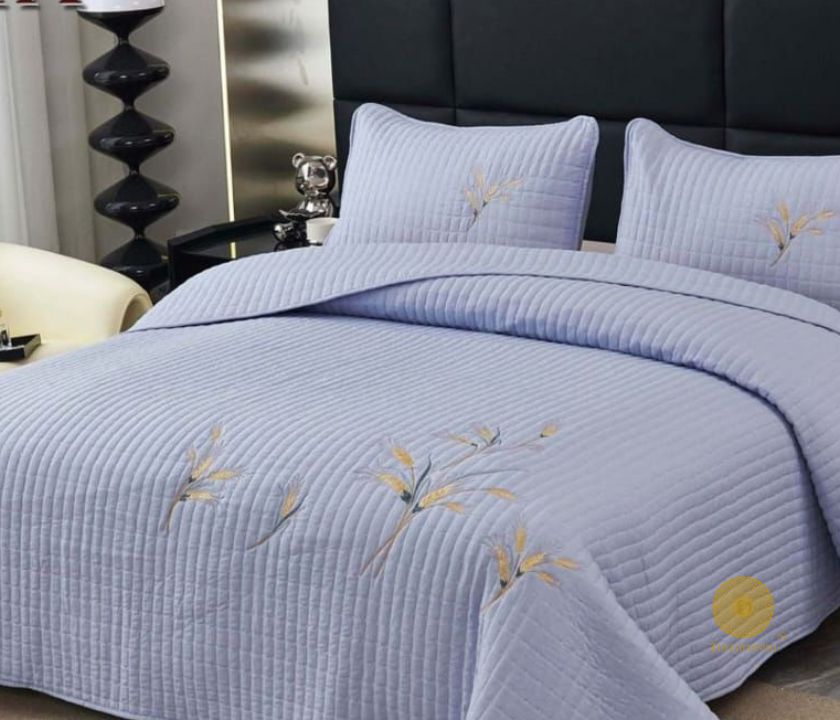 Zoya King Size Quilted Bedcover With Embroidery - The Gharnish - A Unit of Satkala Creations