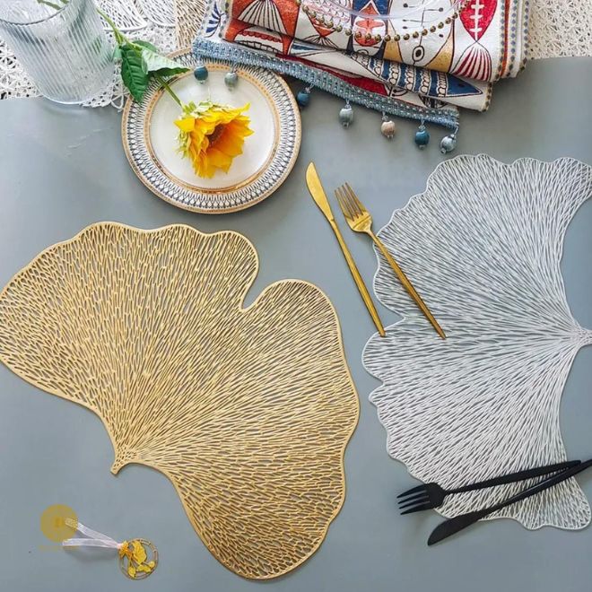 Leaf Design Dinning Table Mat - Set of 6 - The Gharnish - A Unit of Satkala Creations