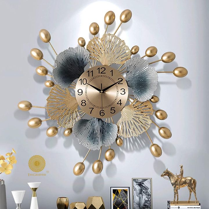 Flower Petals Wall Clock (24 Inches Dia) - The Gharnish - A Unit of Satkala Creations