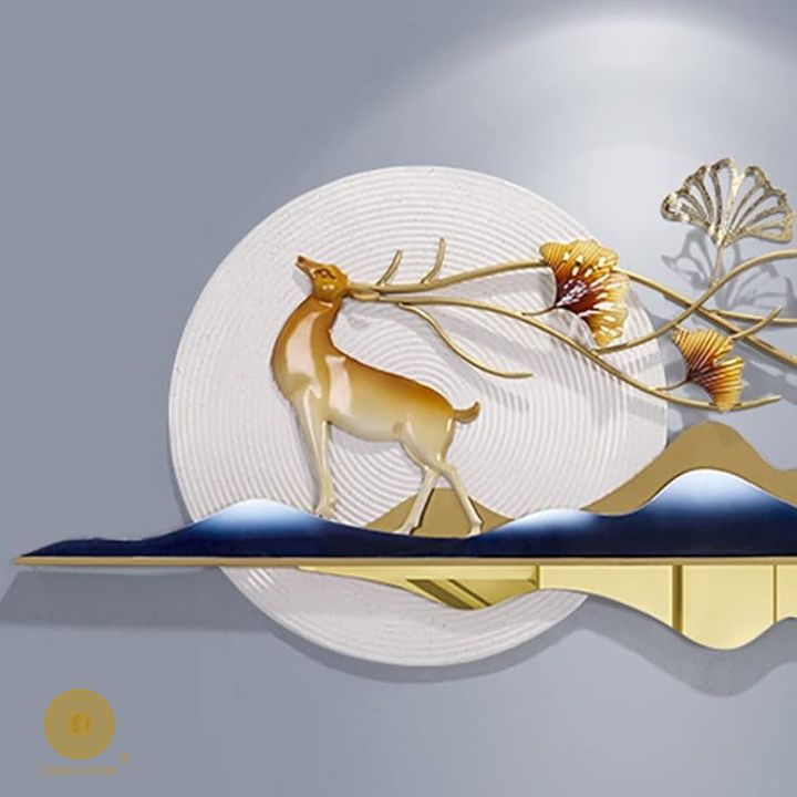 Divine Nature Deer Wall Art (55x25 Inches) - The Gharnish - A Unit of Satkala Creations
