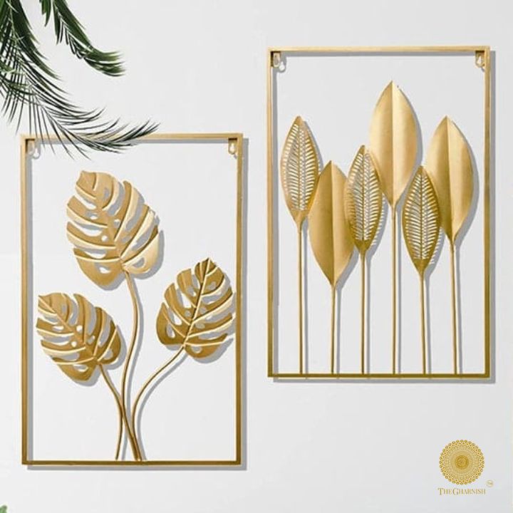 Set of 3 Metallic Panels Wall Art (16x24 Inches Each) - The Gharnish - A Unit of Satkala Creations