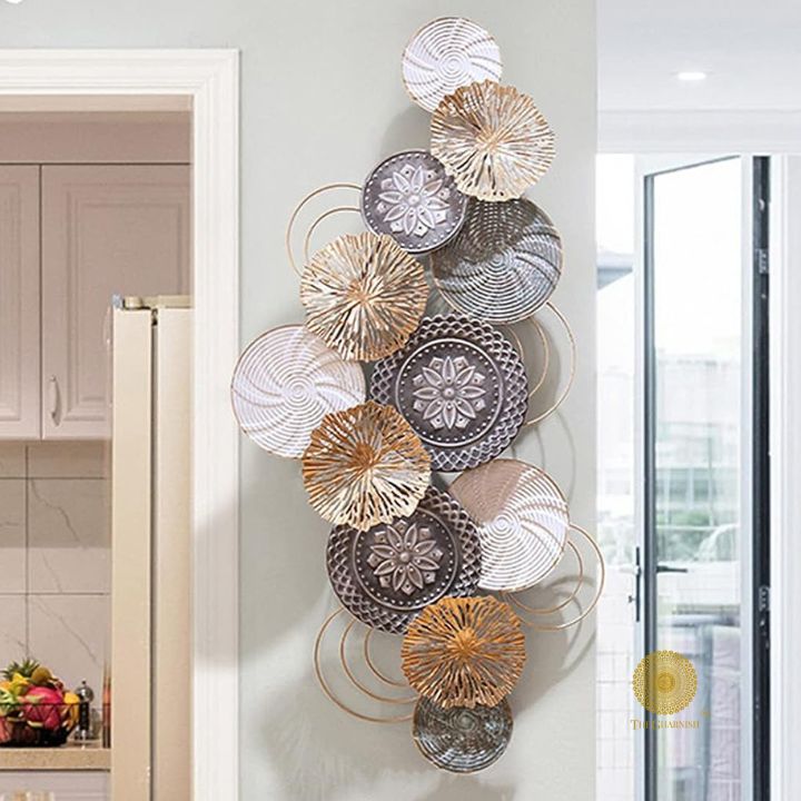 Modern Multicolor Metallic Plates Wall Art - The Gharnish - A Unit of Satkala Creations