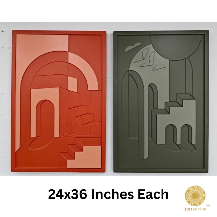 Set of 2 Wooden OG Art Piece (24x36 Inches Each ) - The Gharnish - A Unit of Satkala Creations