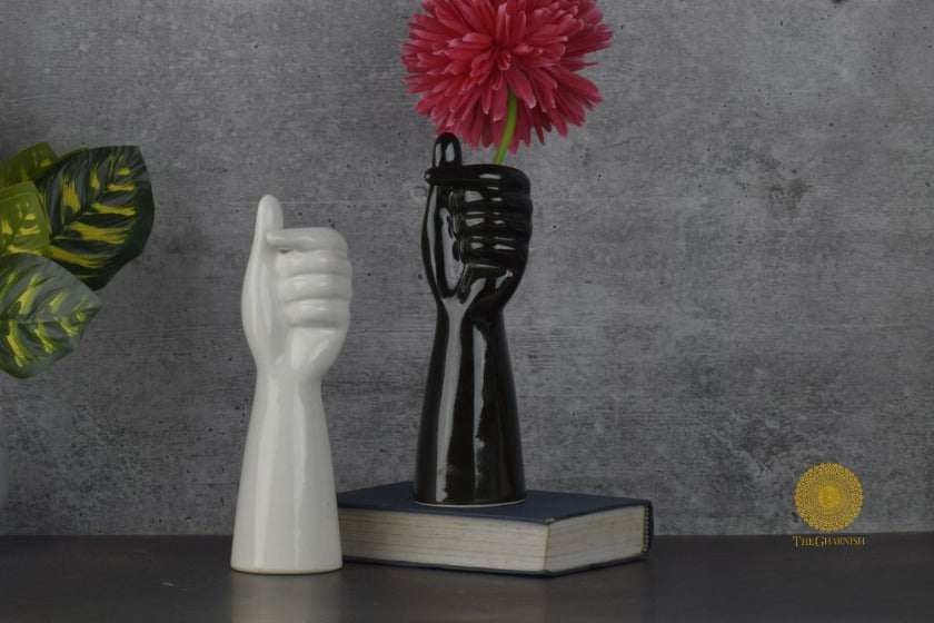 Creative Set of Hands Vase - The Gharnish - A Unit of Satkala Creations