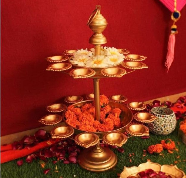 Deepak Urli 2 Tier Stand - The Gharnish - A Unit of Satkala Creations