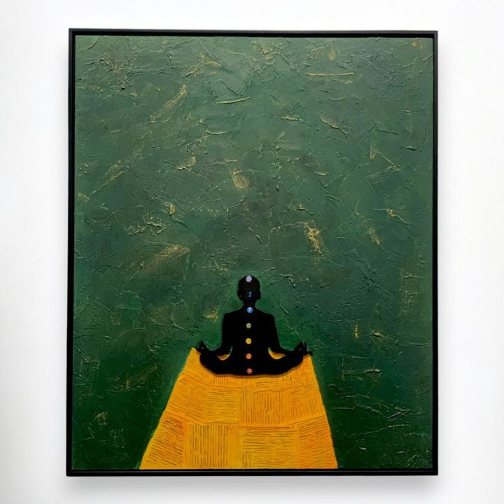Calm Pose Wooden Framed Wall Art (30*36 Inches) - The Gharnish - A Unit of Satkala Creations