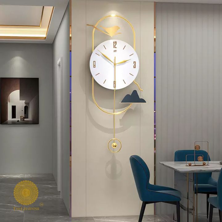 New Decorative Artistic Wall Clock (10x26 Inches) - The Gharnish - A Unit of Satkala Creations