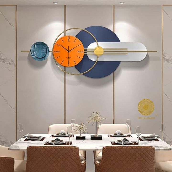 Modern Design Geomatric Wall Clock for home decor - The Gharnish - A Unit of Satkala Creations