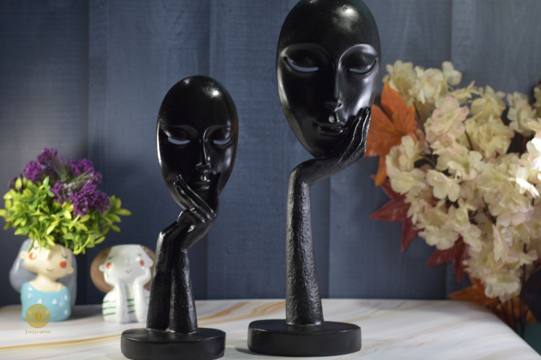 Thinking Women Faces Figurine - The Gharnish - A Unit of Satkala Creations
