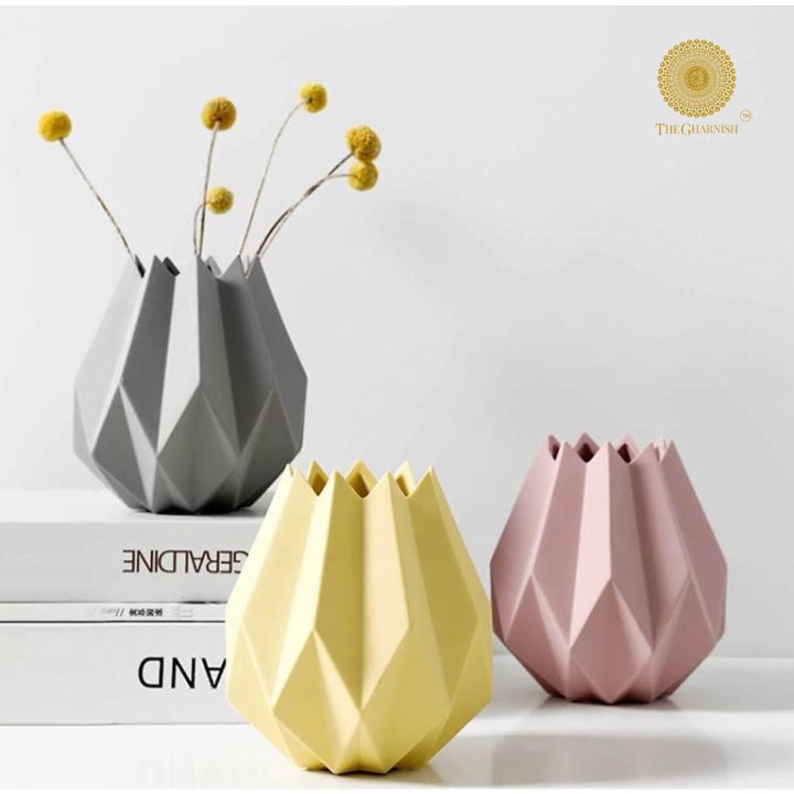 Small Beautiful Lotus shaped Ceramic Vases - The Gharnish - A Unit of Satkala Creations