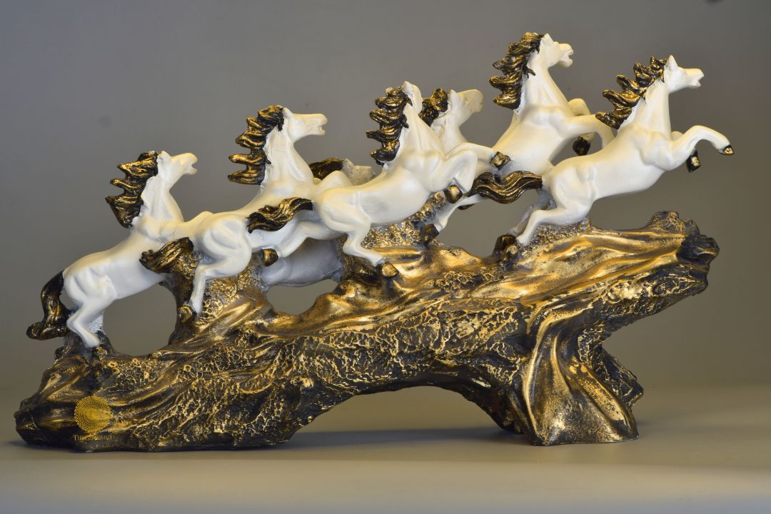 White Seven Horse for Vastu and Home Living - The Gharnish - A Unit of Satkala Creations