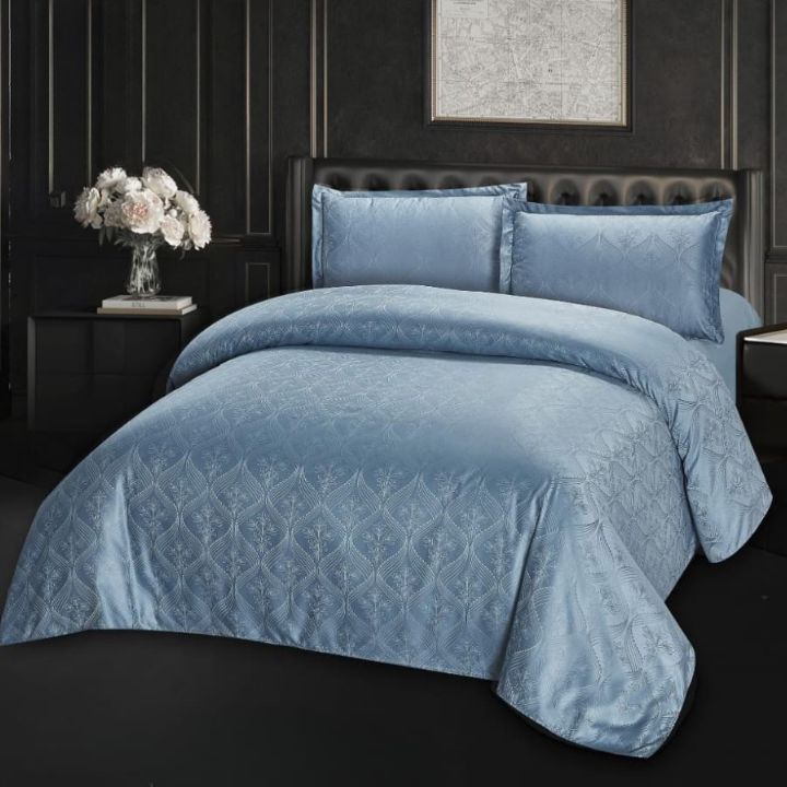 4-Piece Jacquard Fabric Comforter Set – Luxurious Elegance for Your Bedroom - The Gharnish - A Unit of Satkala Creations