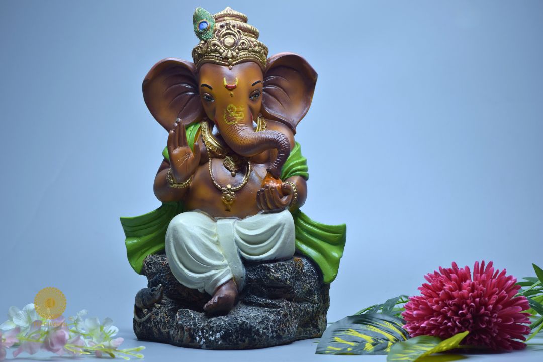 Multicolcor Ganesha Statue (8x10 Inches) - The Gharnish - A Unit of Satkala Creations