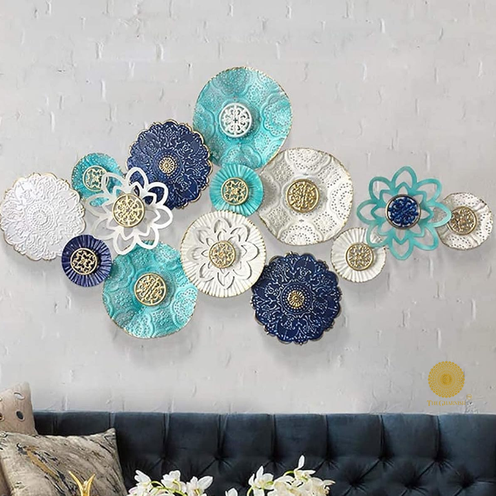 Designer Metallic Circles Wall Art (48x24 Inches ) - The Gharnish - A Unit of Satkala Creations
