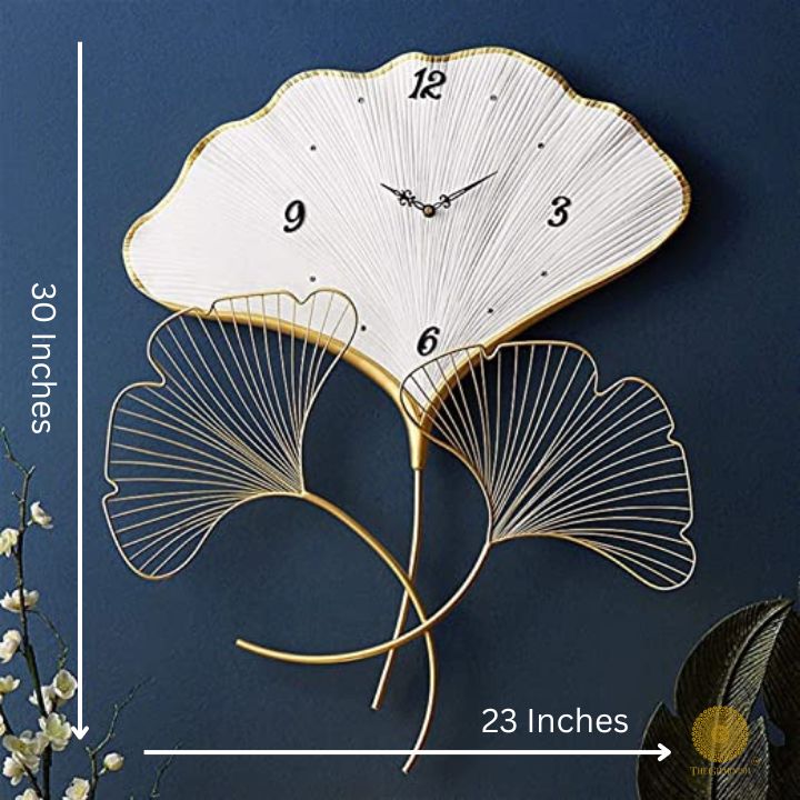 3 Leaf Wall Clock (23x30 Inches) - The Gharnish - A Unit of Satkala Creations