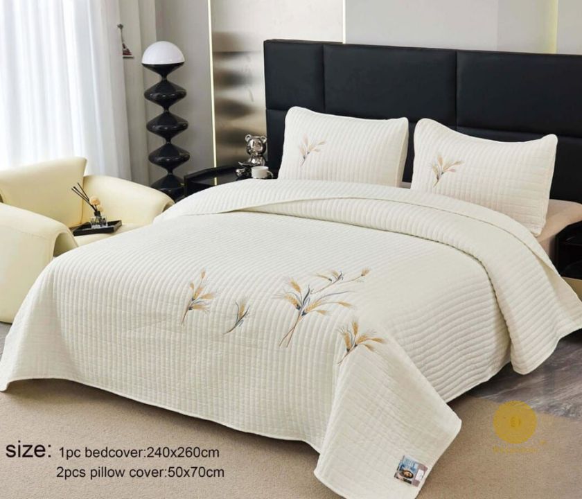 Zoya King Size Quilted Bedcover With Embroidery - The Gharnish - A Unit of Satkala Creations