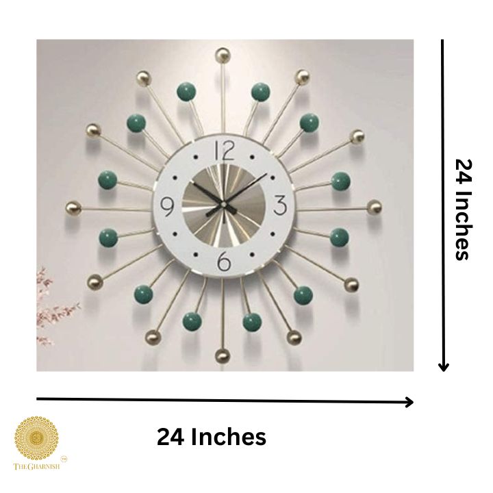 Drum Sticks Wall Clock (24 Inches Dia) - The Gharnish - A Unit of Satkala Creations