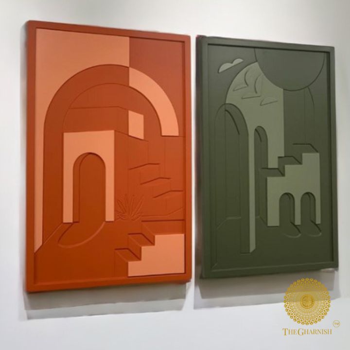 Set of 2 Wooden OG Art Piece (24x36 Inches Each ) - The Gharnish - A Unit of Satkala Creations