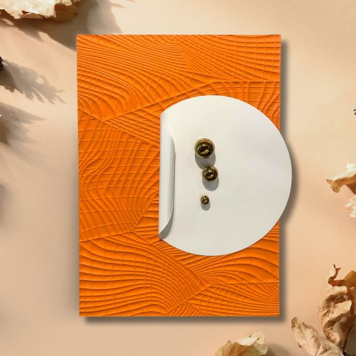 Orange Textured Metal and Wooden Frame Wall Art - The Gharnish - A Unit of Satkala Creations