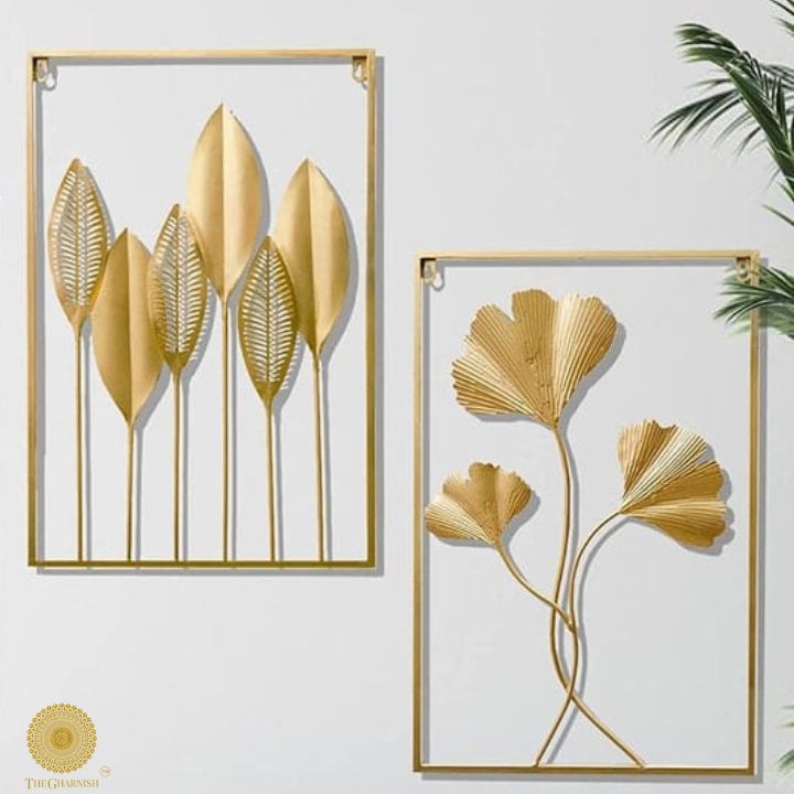 Set of 3 Metallic Panels Wall Art (16x24 Inches Each) - The Gharnish - A Unit of Satkala Creations