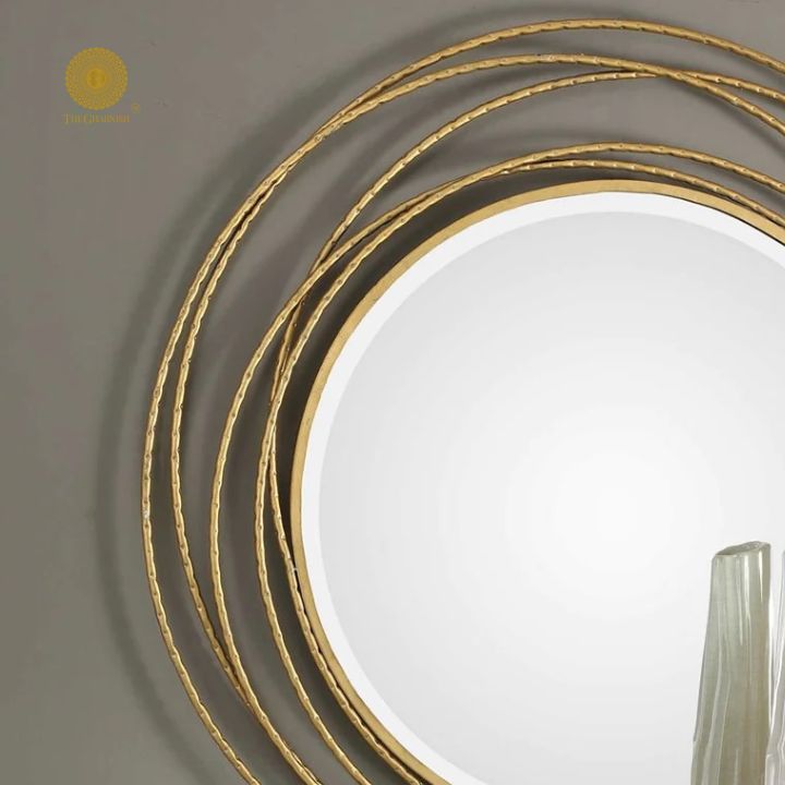 Metallic Wired Wall Mirror (26 Inches) - The Gharnish - A Unit of Satkala Creations