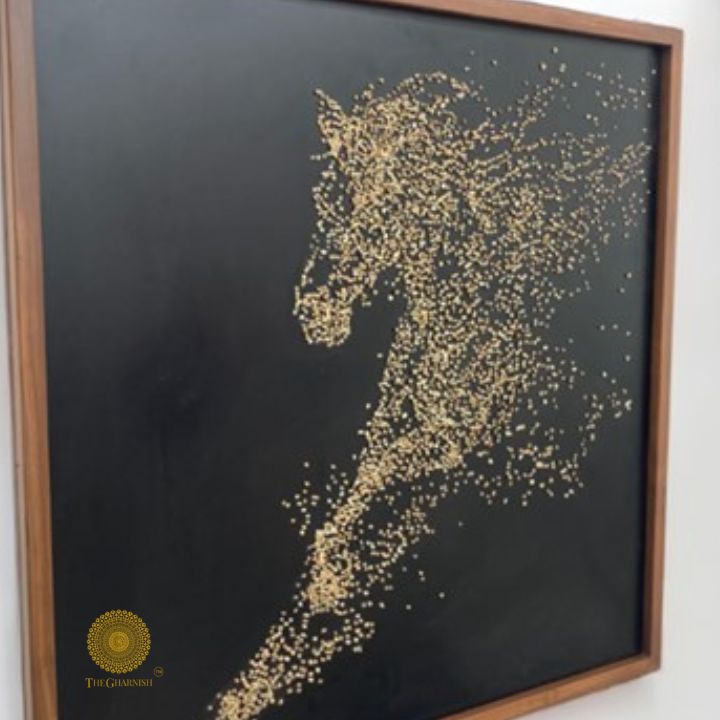 Stallion Spirit Horse Wall Art (36x36 Inches) - The Gharnish - A Unit of Satkala Creations