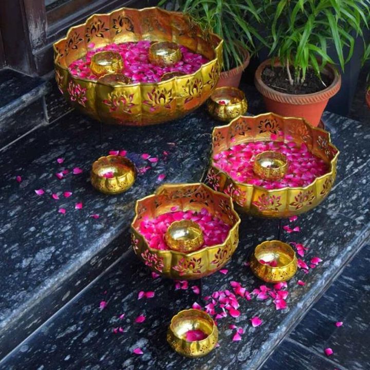 Bowl Urli with Lotus Jali - The Gharnish - A Unit of Satkala Creations