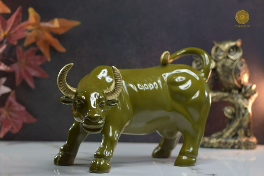 Bull of Wall Street Figurine- Green - The Gharnish - A Unit of Satkala Creations