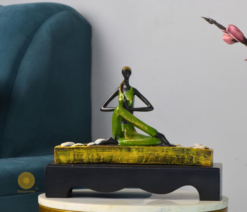 The Calm Yoga Lady Posture Statue - The Gharnish - A Unit of Satkala Creations