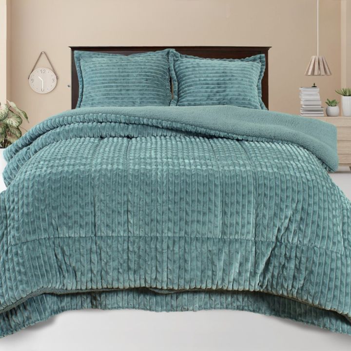 Luxurious Premium Quality Warm Supersoft Solid Coloured Designer Double Bed 4 Pcs Dohar Set - The Gharnish - A Unit of Satkala Creations