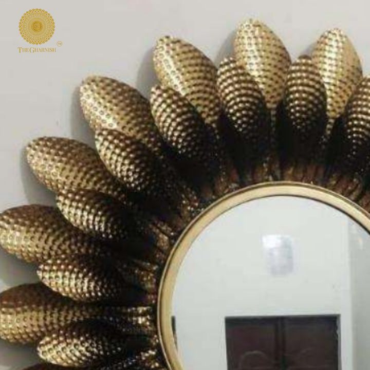 Folded leaves Wall Mirror (30 Inches) - The Gharnish - A Unit of Satkala Creations