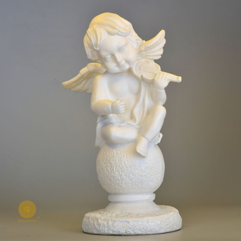Baby Angel with Violin Figurine - The Gharnish - A Unit of Satkala Creations