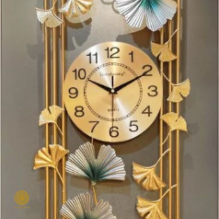 Enchanting Metallic Framed Vertical Wall Clock (16x30 Inches) - The Gharnish - A Unit of Satkala Creations