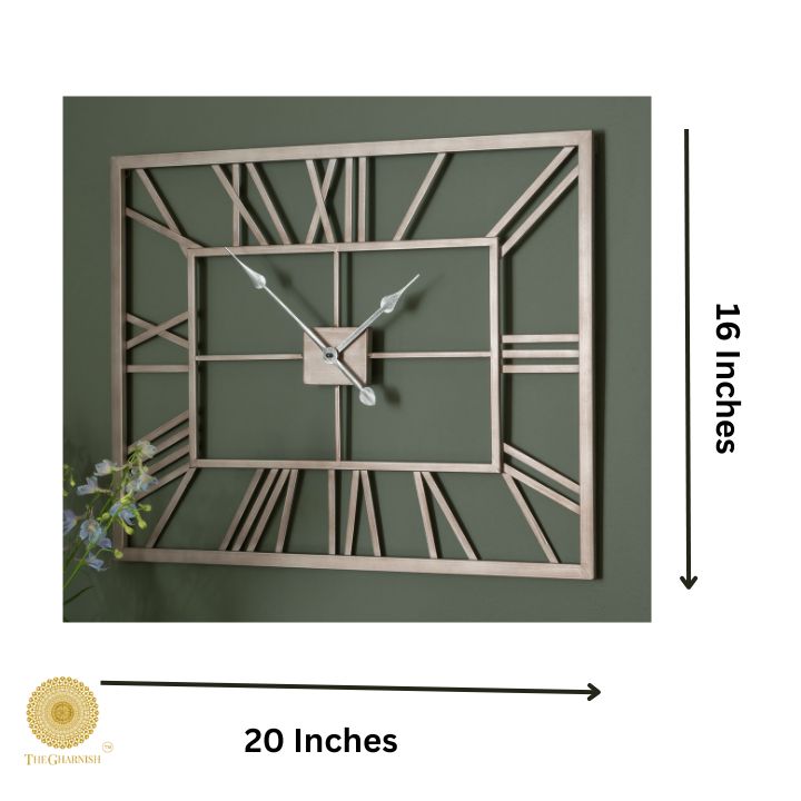 Rectangle Roman Wall Clock (20x16 Inches) - The Gharnish - A Unit of Satkala Creations