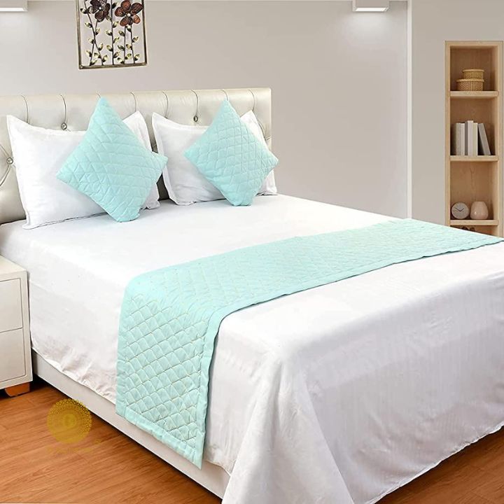 Quilted Bed Runner With Cushion Cover - The Gharnish - A Unit of Satkala Creations