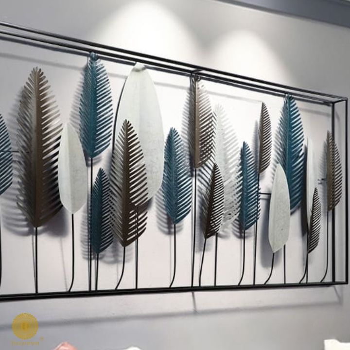 Framed Leaf Wall Art (48x24 Inches) - The Gharnish - A Unit of Satkala Creations