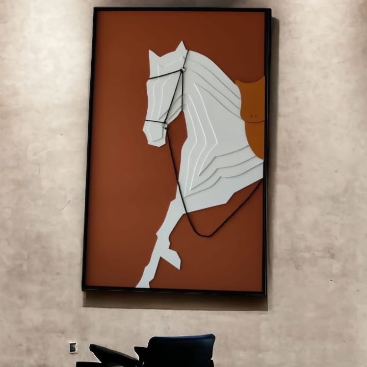Wooden Brown Stereoscopic horse art Modern light luxury Abstract Large Wall Art - The Gharnish - A Unit of Satkala Creations
