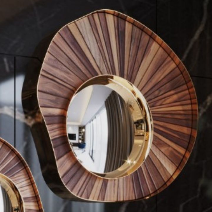 Irish Modern and Abstract Wooden Mirror - The Gharnish - A Unit of Satkala Creations