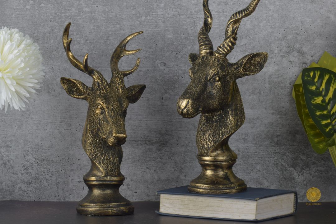 Pair of Deer Resin Figurine - The Gharnish - A Unit of Satkala Creations