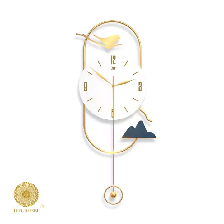 New Decorative Artistic Wall Clock (10x26 Inches) - The Gharnish - A Unit of Satkala Creations