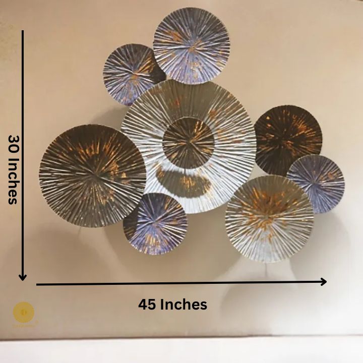 Gold Foil Lotus Leaf Metallic Wall Art (45x34 Inches) - The Gharnish - A Unit of Satkala Creations
