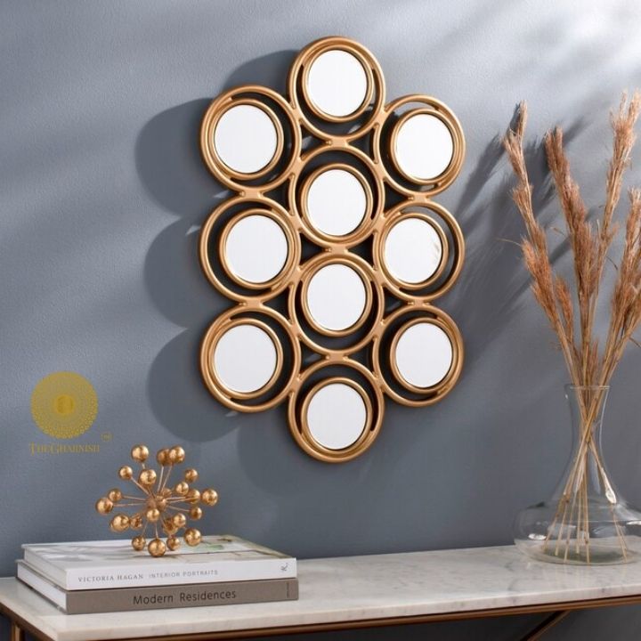 Exquisite 10 Rings Wall Mirror (25x36 Inches) - The Gharnish - A Unit of Satkala Creations