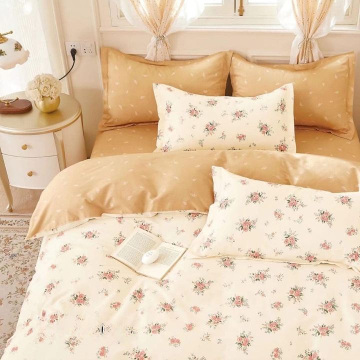 Romeo and Juliet penited pure cotton Ac Dohar Set of 4 pieces - The Gharnish - A Unit of Satkala Creations