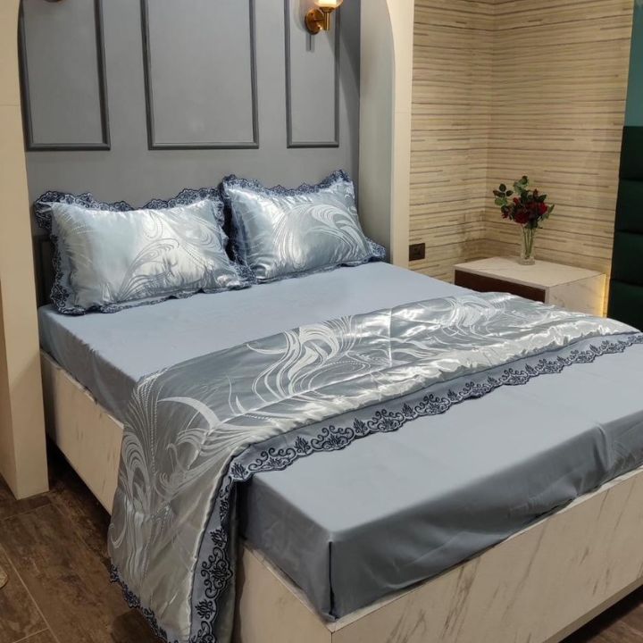 Passion Super Soft Luxurious 4pcs Comforter Set in Jacquard & Cotton - The Gharnish - A Unit of Satkala Creations