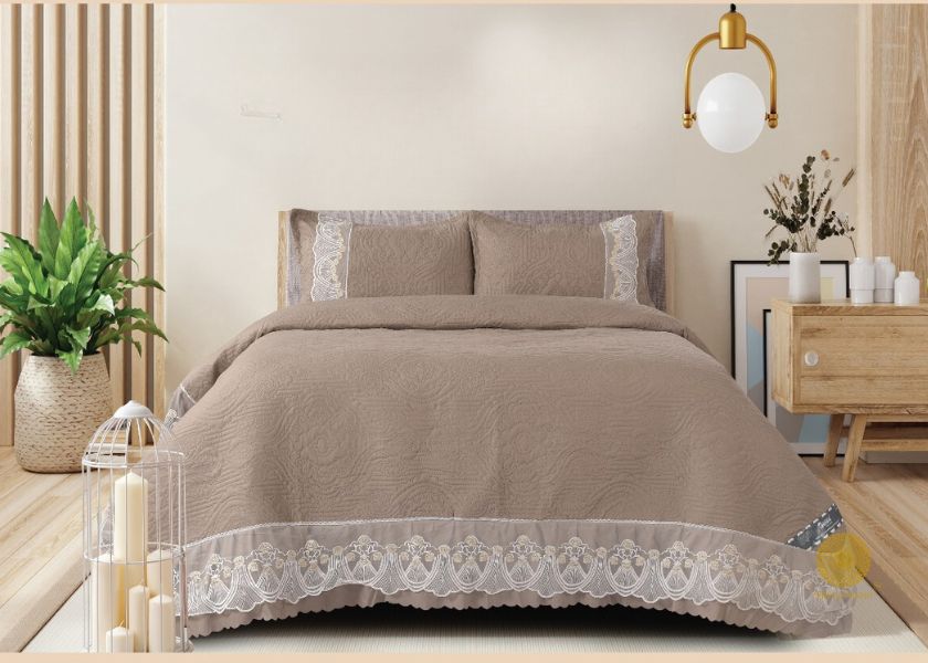 Lagos Quilted 3 Pcs Bedding Set - The Gharnish - A Unit of Satkala Creations