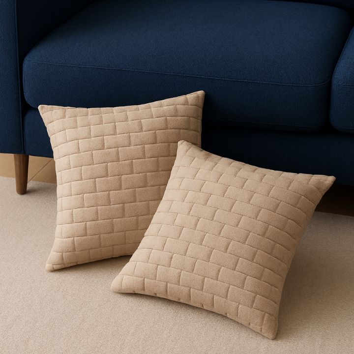 Brick Pattern Premium Heavy Cushion Cover - The Gharnish - A Unit of Satkala Creations